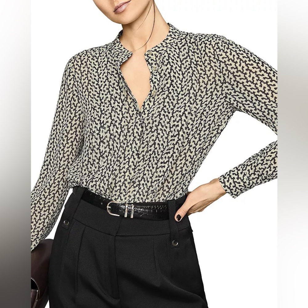 Reiss Lea Desert Trail Print Shirt Women’s Size 8 - Picture 5 of 16